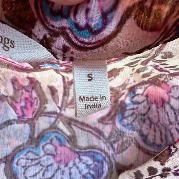 Soft Surroundings Tunic Pergola Floral Embroidered Sheer boho fairy festival M - Picture 7 of 9